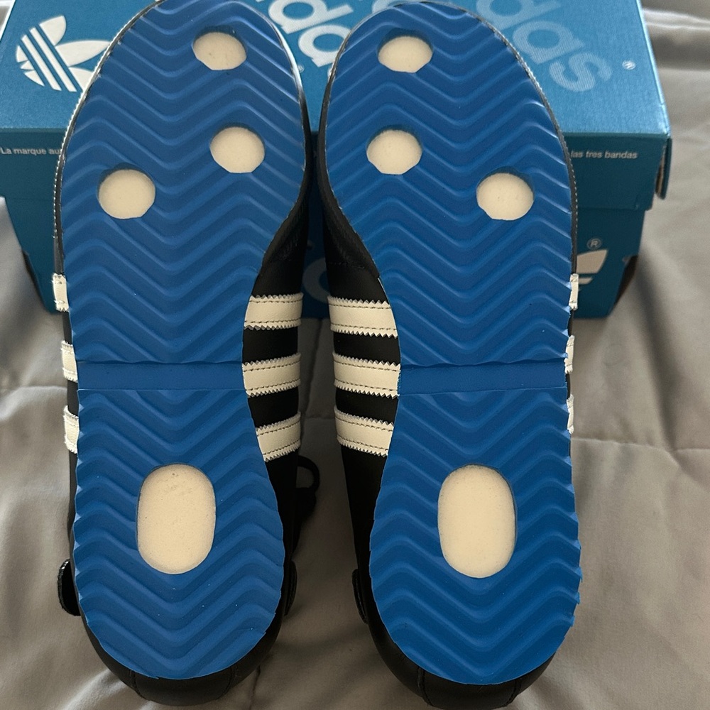 adidas Samba Women Sneakers Black White with Blue Lining - Picture 7 of 9